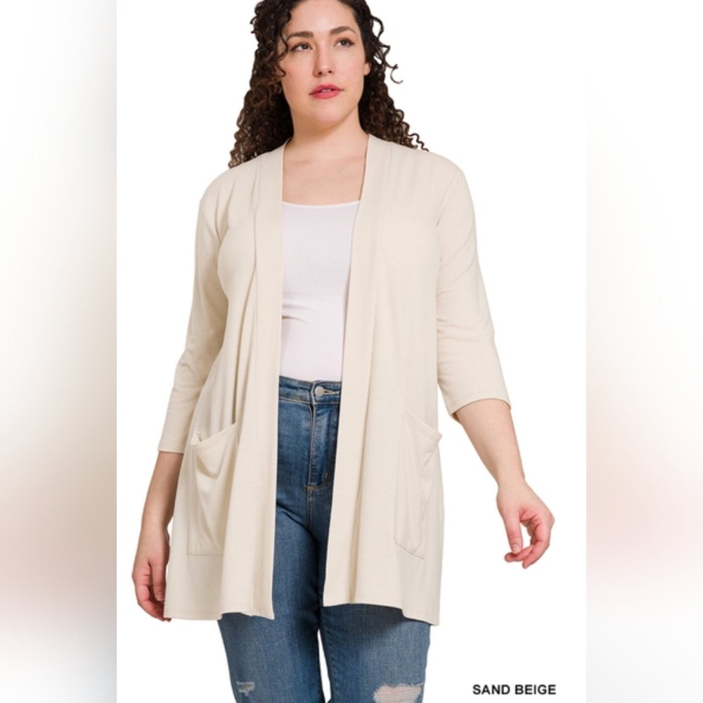 Zenana plus size Sand Beige cardigan